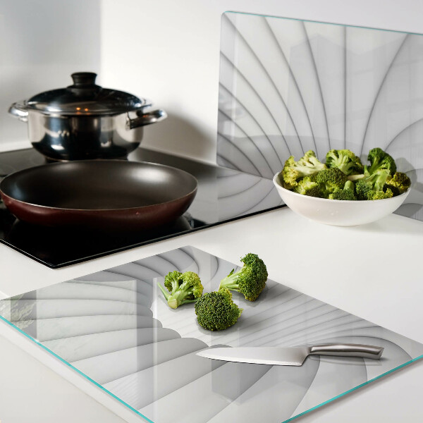 Tagliere in vetro temperato con motivo a spirale decorativo