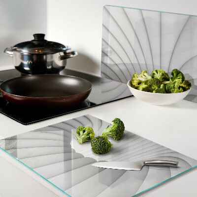 Tagliere in vetro temperato con motivo a spirale decorativo