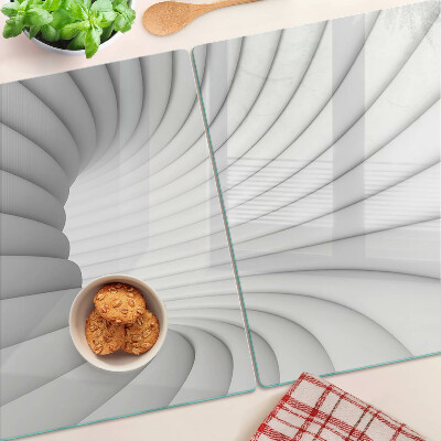 Tagliere in vetro temperato con motivo a spirale decorativo