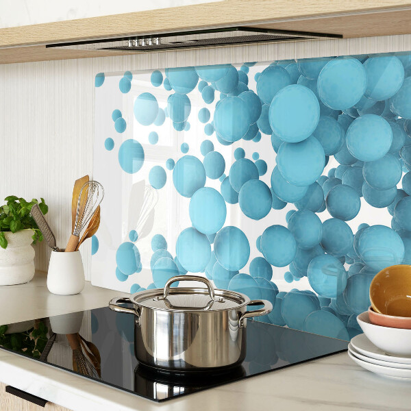 Tagliere in vetro temperato con disegno a bolle nei toni del blu