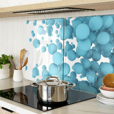 Tagliere in vetro temperato con disegno a bolle nei toni del blu