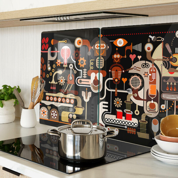 Tagliere in vetro temperato con motivi astratti e dettagli a tema vegetale