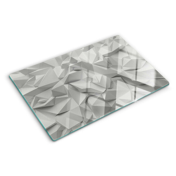 Tagliere in vetro con motivo astratto 3D nei toni del grigio