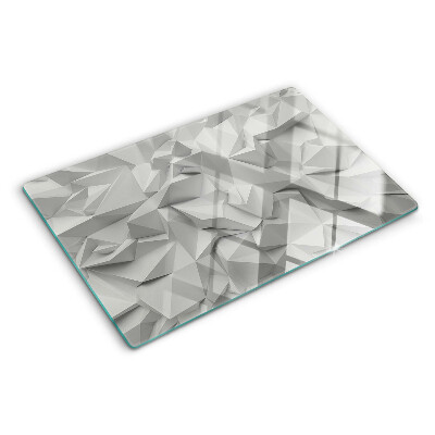 Tagliere in vetro con motivo astratto 3D nei toni del grigio