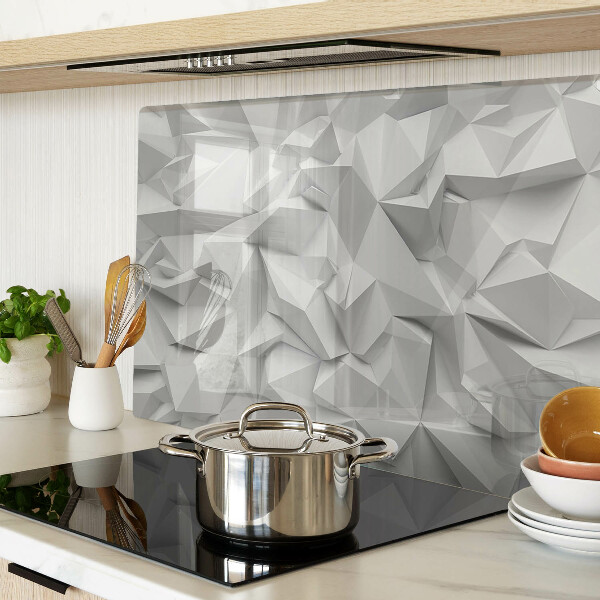 Tagliere in vetro con motivo astratto 3D nei toni del grigio