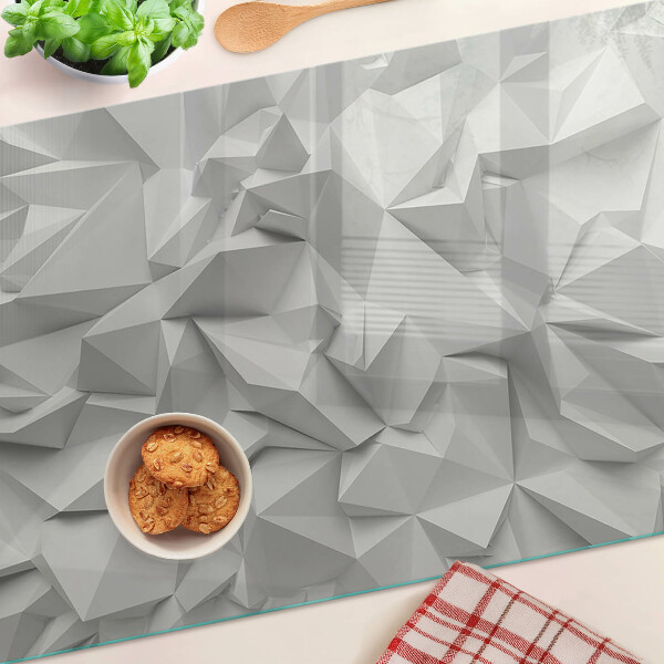 Tagliere in vetro con motivo astratto 3D nei toni del grigio