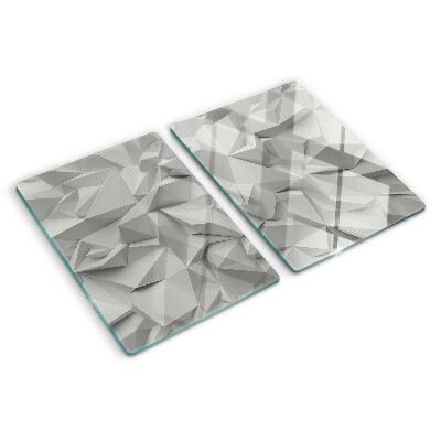 Tagliere in vetro con motivo astratto 3D nei toni del grigio