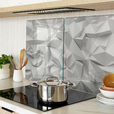 Tagliere in vetro con motivo astratto 3D nei toni del grigio