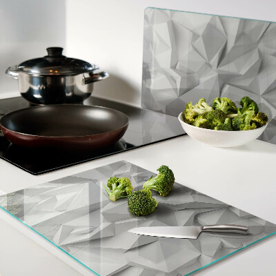 Tagliere in vetro con motivo astratto 3D nei toni del grigio