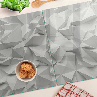 Tagliere in vetro con motivo astratto 3D nei toni del grigio