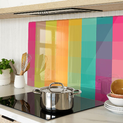 Tagliere in vetro temperato con motivo geometrico colorato con effetto gradiente