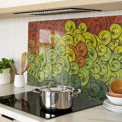 Tagliere in vetro temperato con motivo a vortici di colori