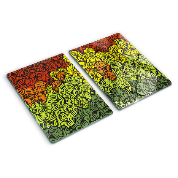 Tagliere in vetro temperato con motivo a vortici di colori