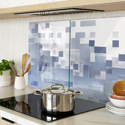 Tagliere in vetro temperato con motivi geometrici nei toni del blu