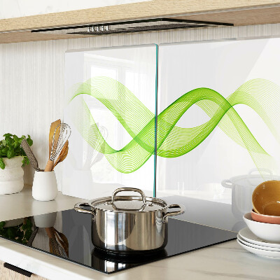 Tagliere in vetro temperato con motivo a onde nei toni del verde