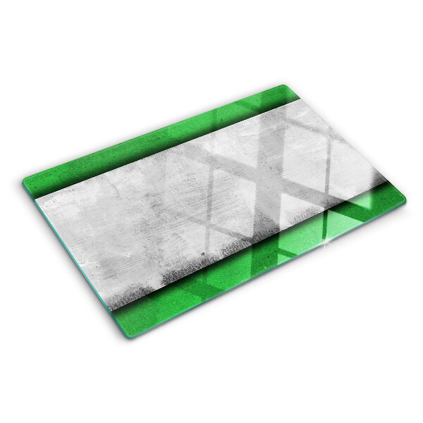 Tagliere in vetro temperato con motivo a linee verde grigio