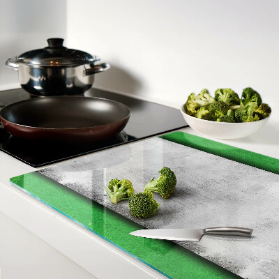 Tagliere in vetro temperato con motivo a linee verde grigio