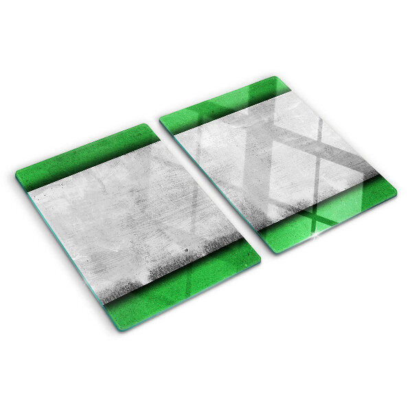 Tagliere in vetro temperato con motivo a linee verde grigio