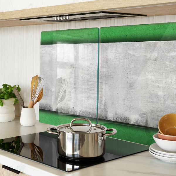 Tagliere in vetro temperato con motivo a linee verde grigio