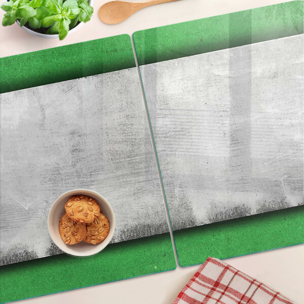 Tagliere in vetro temperato con motivo a linee verde grigio