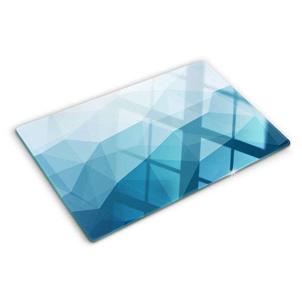 Tagliere in vetro con motivo a gradiente di triangoli blu