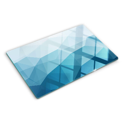 Tagliere in vetro con motivo a gradiente di triangoli blu