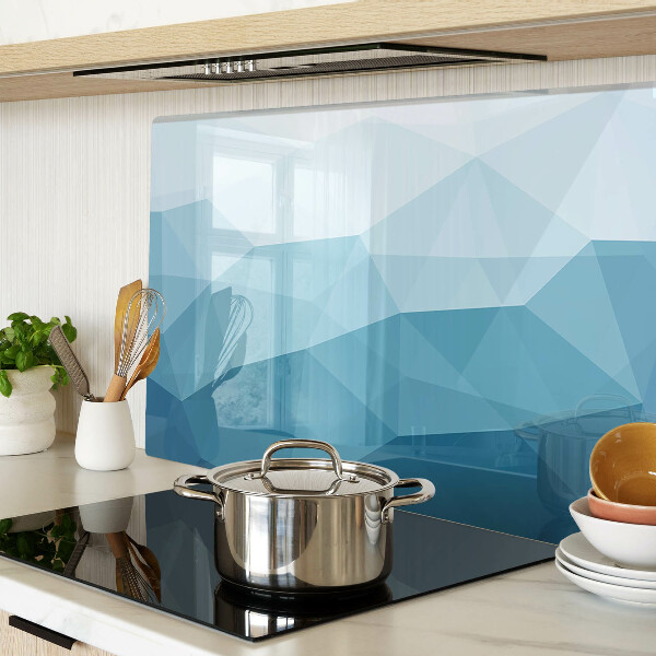 Tagliere in vetro con motivo a gradiente di triangoli blu