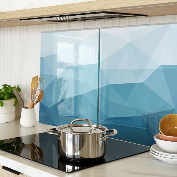 Tagliere in vetro con motivo a gradiente di triangoli blu