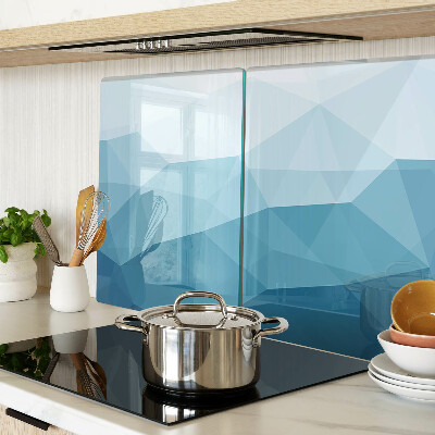 Tagliere in vetro con motivo a gradiente di triangoli blu