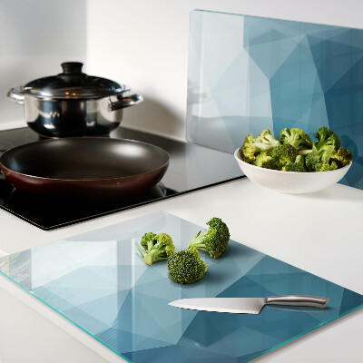 Tagliere in vetro con motivo a gradiente di triangoli blu