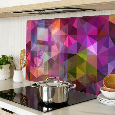 Tagliere in vetro temperato con motivo geometrico nei toni del rosa e del viola