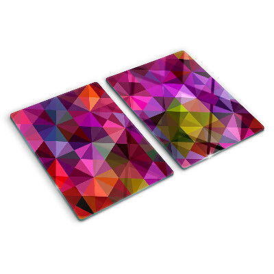 Tagliere in vetro temperato Geometria nei toni del rosa e viola
