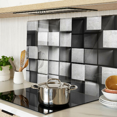 Tagliere in vetro con motivi geometrici nei toni del grigio