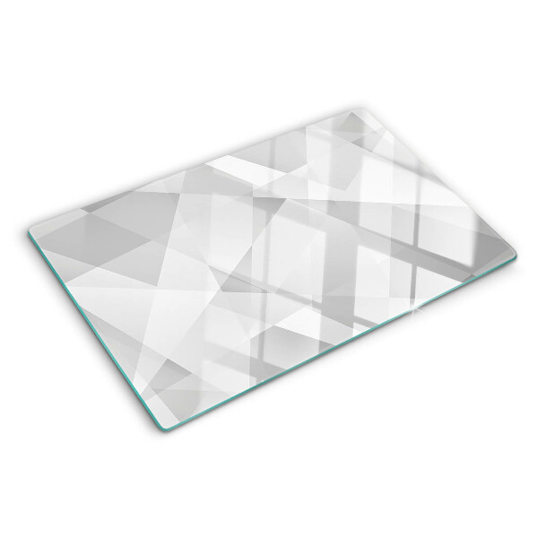 Tagliere in vetro temperato con motivo geometrico nei toni del grigio