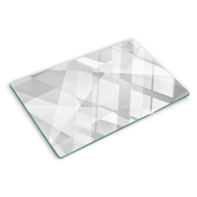 Tagliere in vetro temperato con motivo geometrico nei toni del grigio