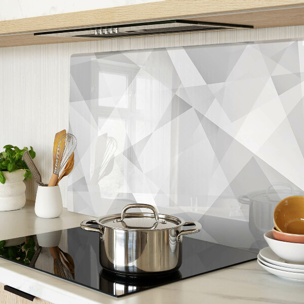 Tagliere in vetro temperato con motivo geometrico nei toni del grigio