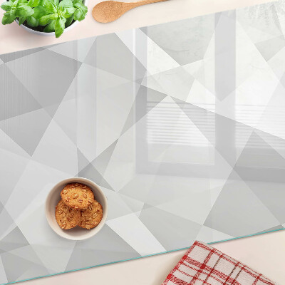 Tagliere in vetro temperato con motivo geometrico nei toni del grigio