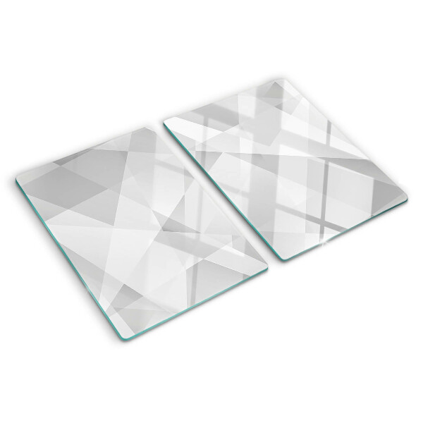 Tagliere in vetro temperato con motivo geometrico nei toni del grigio