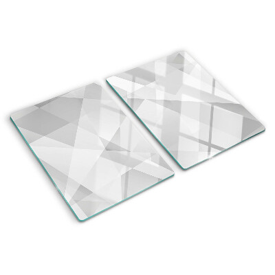 Tagliere in vetro temperato con motivo geometrico nei toni del grigio