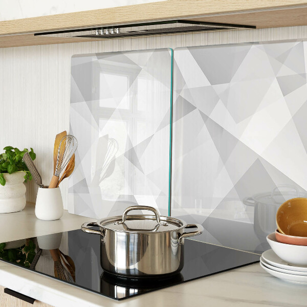 Tagliere in vetro temperato con motivo geometrico nei toni del grigio