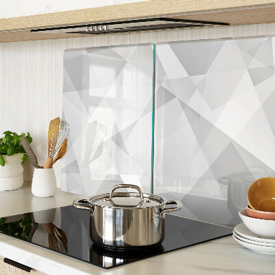 Tagliere in vetro temperato con motivo geometrico nei toni del grigio