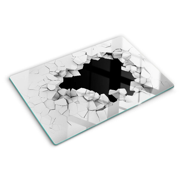 Tagliere in vetro con motivo a muro crepato