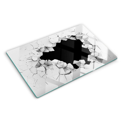 Tagliere in vetro con motivo a muro crepato