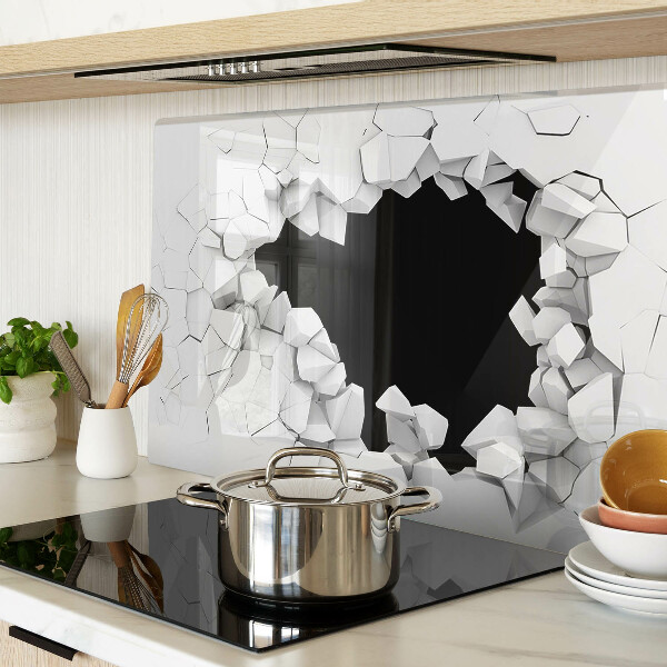 Tagliere in vetro con motivo a muro crepato