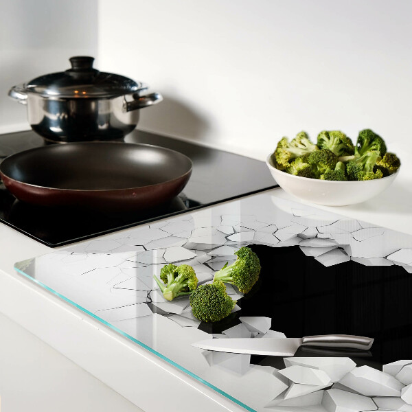 Tagliere in vetro con motivo a muro crepato