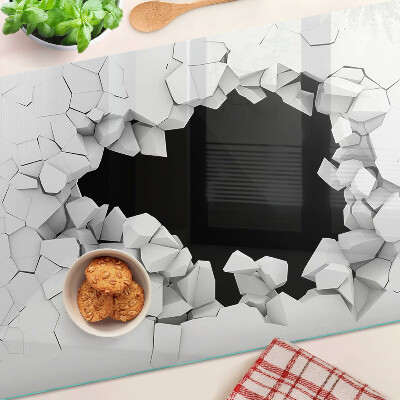 Tagliere in vetro con motivo a muro crepato