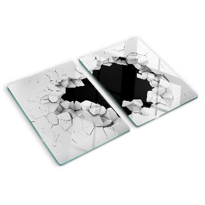 Tagliere in vetro con motivo a muro crepato