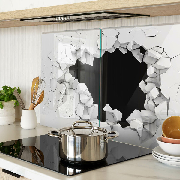 Tagliere in vetro con motivo a muro crepato