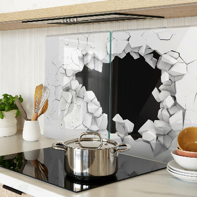 Tagliere in vetro con motivo a muro crepato