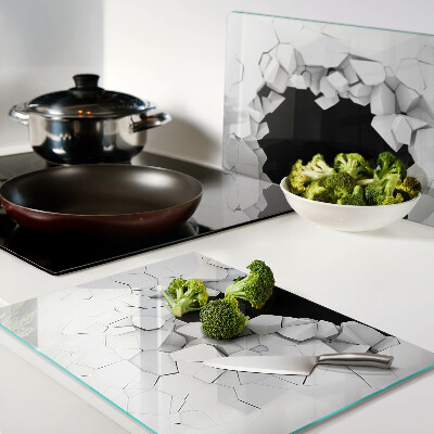 Tagliere in vetro con motivo a muro crepato